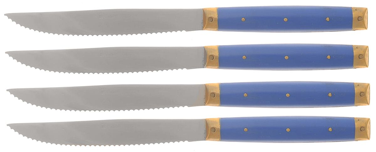 Colorama-Blue (Stainless) Individual Solid Handle Steak Knive - Set of 4 by Stanley Roberts-1