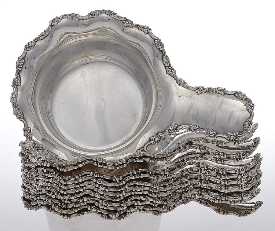 SHR23 (Sterling, Hollowware) (Set of 12) Bouillon Cups by Shreve Silver-1