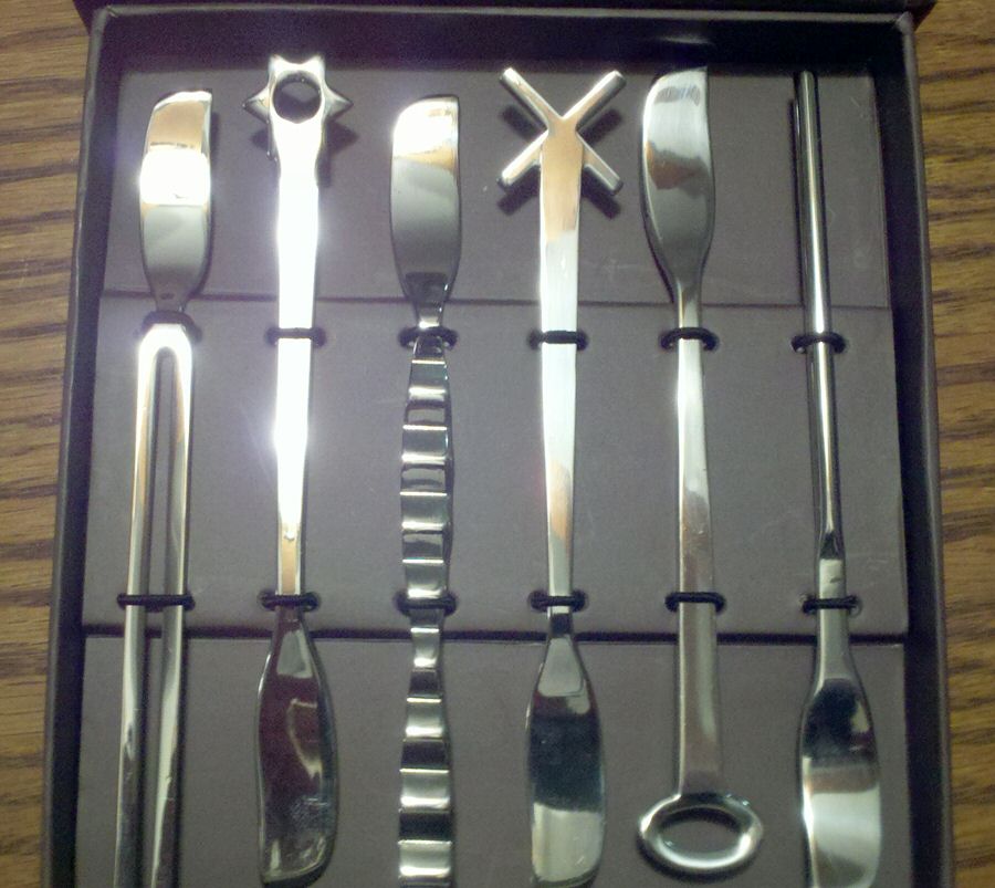 Party (Stainless) (Set of 6) Individual Spreaders (Motifs 1-6) by Sambonet-1