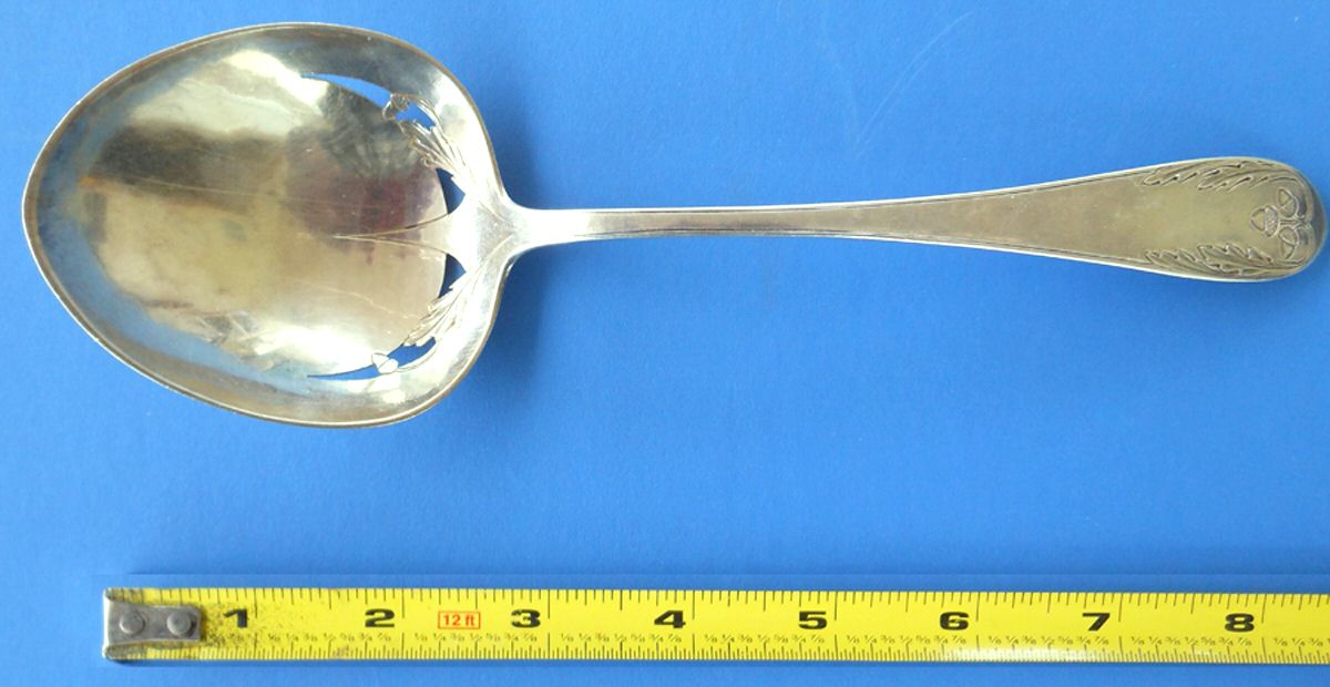 SAU6 (Sterling) Pierced Tablespoon (Serving Spoon) by Arthur J Stone-1