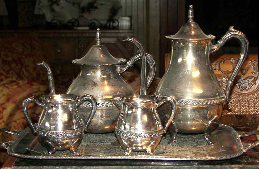 3877 (Silverplate, Hollowware) 5 Piece Tea Set (PTP, PCP, PCR,PSU, PWTL) by Sheets-Rockford-1