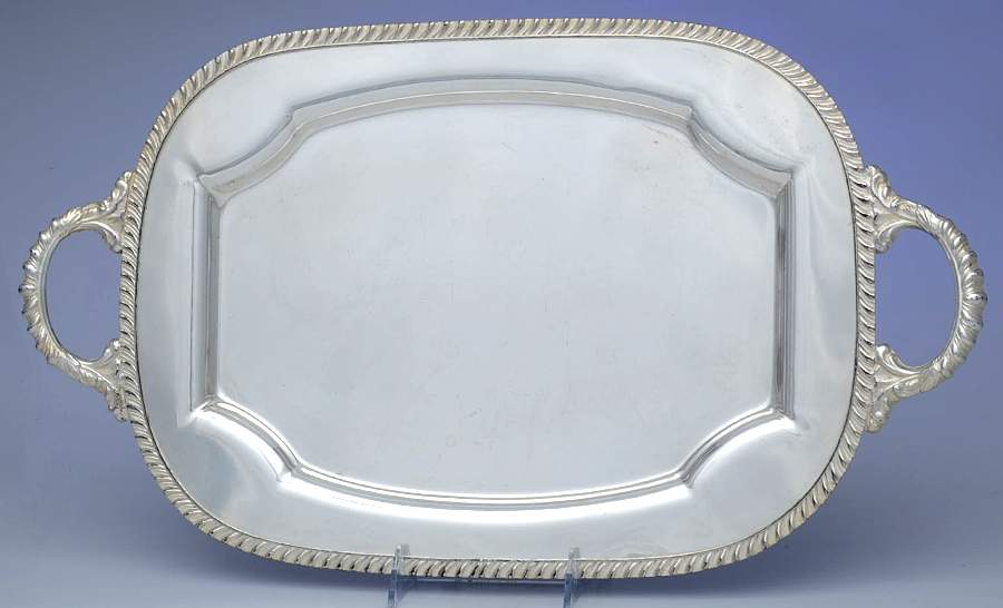 3877 (Silverplate, Hollowware) Large Silverplate Waiter Tray by Sheets-Rockford-1