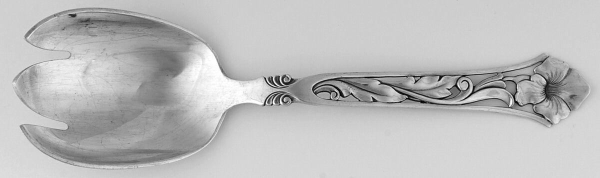 SOS15 (Sterling) Solid Salad Serving Fork by Broderne W & S Sorensen-1
