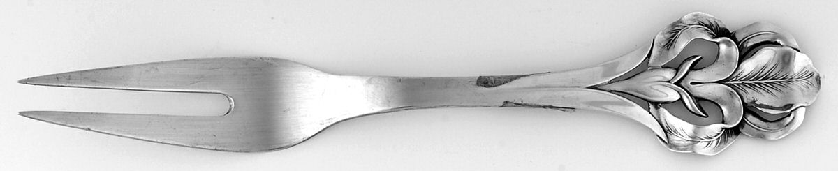 SOS16 (Sterling) Medium Solid Cold Meat Serving Fork by Broderne W & S Sorensen-1