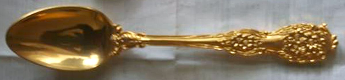 Gold Dulcinea (Gold Electroplate) Place/Oval Soup Spoon by Stanley Roberts-1