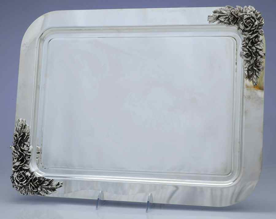 SZU3 (Silverplate, Hollowware) 18" Rectangular Tray by Studio Silversmiths-1