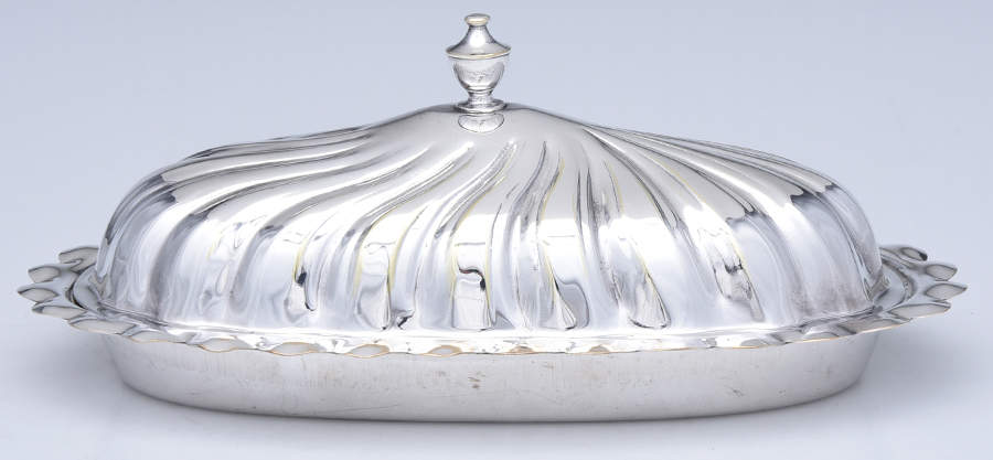 Silverplate Hollowware 1/4 Pound Covered Butter Dish by Sheffield-1