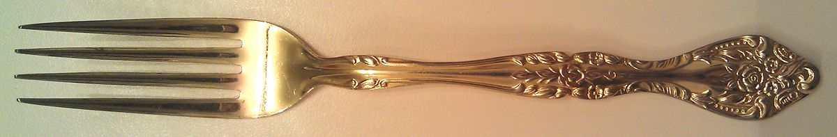 Charles IV (Gold Electroplate) Fork by Stanley Roberts-1