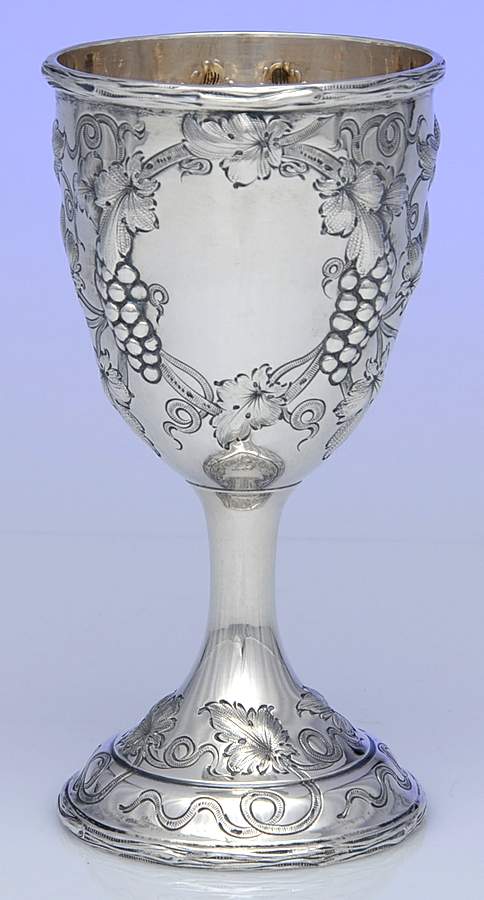 9500 (Sterling, Hollowware) Sterling Chased Water Goblet by Schofield-1