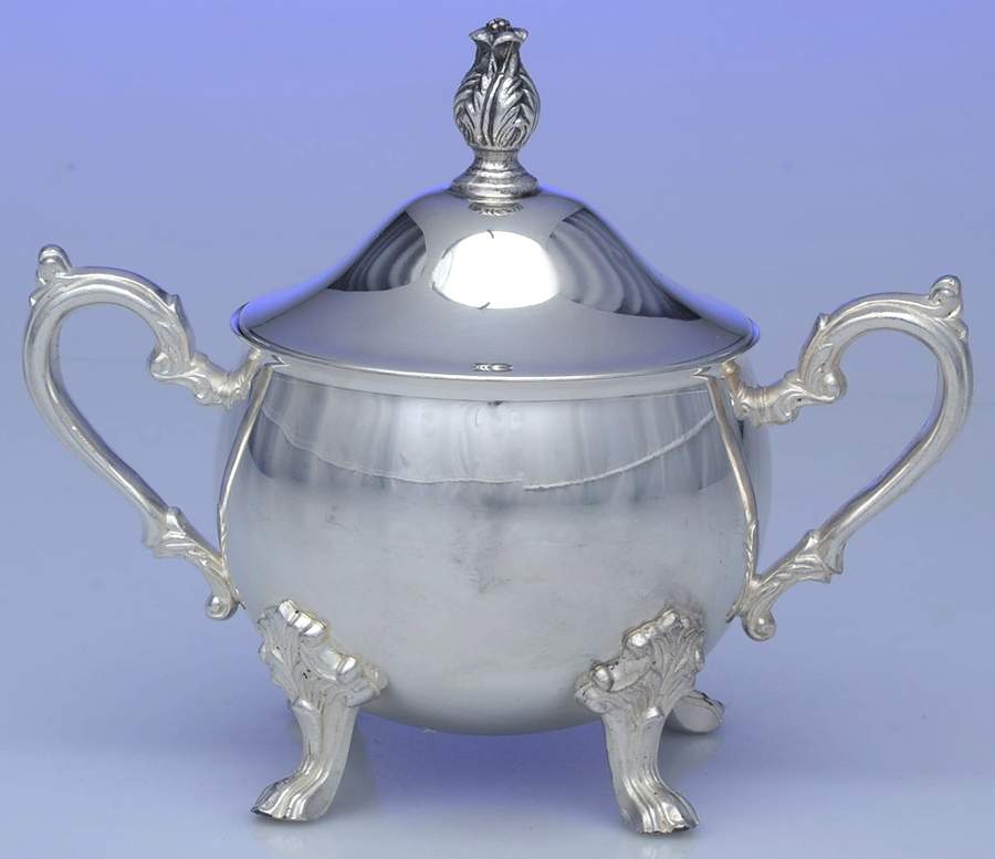 SDN22 (Silverplate, Hollowware) Sugar Bowl & Lid by Sheridan Silver Co-1