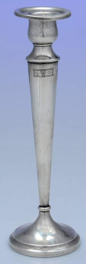 X75 (Sterling, Hollowware) 8" Weighted Candlestick by Saart Brothers-1