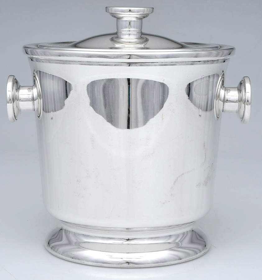 Silverplate Hollowware Ice Bucket & Lid by St. James-1