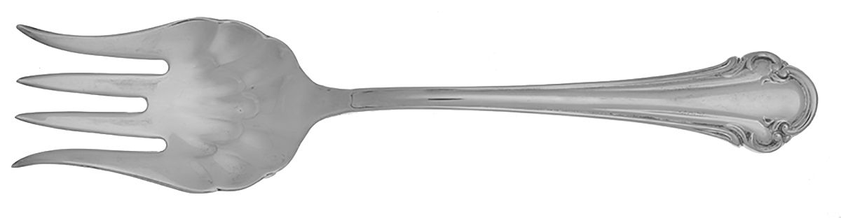Chippendale (Silverplate) Solid Serving Fork by Sheffield-Italy-1