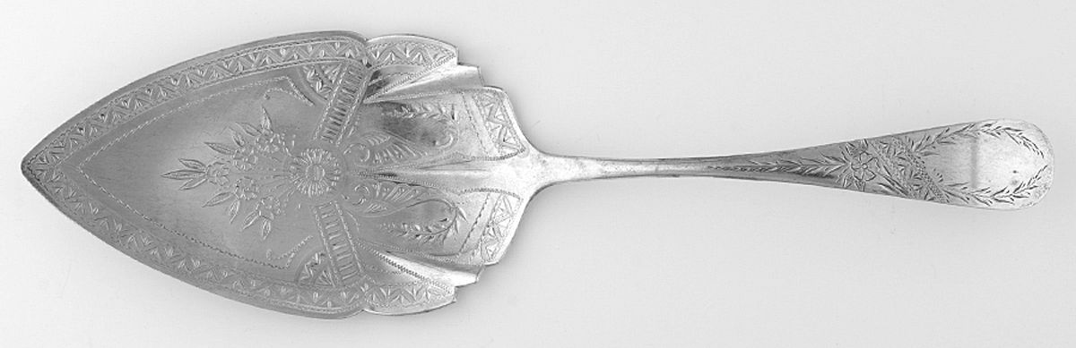 SWJ10 (Coin) Large Solid Bright Cut Pie Knife by Stowell & Co-1