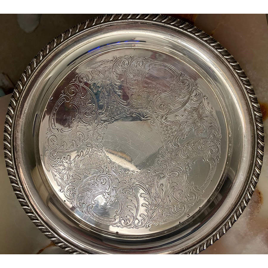 5-165 (Silverplate, Hollowware) 8" Round Tray by Sheffield Silver Co (USA)-1