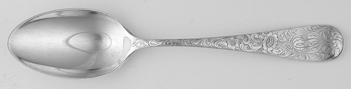 SVU11 (Sterling) Monogrammed Oval Dessert/Soup Spoon by Shreve Crump & Low-1