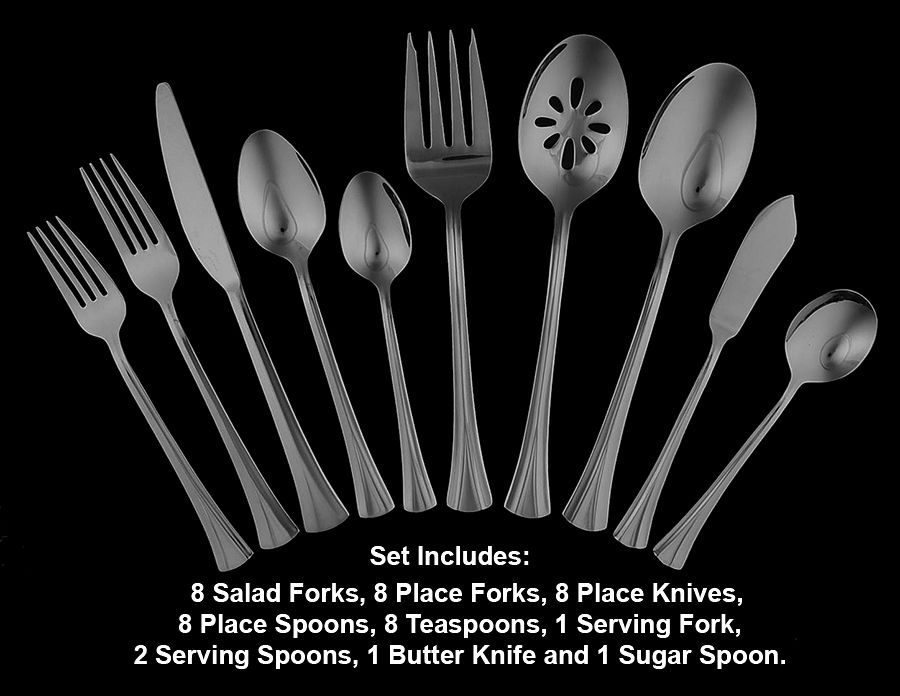 Moderne (Stainless) 45 Piece Set by Sabatier-1