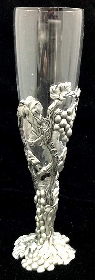 Grape (Pewter, Hollowware) Champagne Flute by Seagull Pewter-1