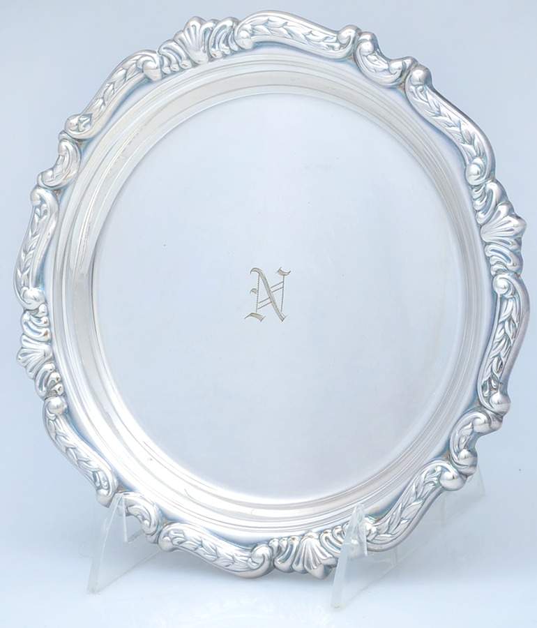 Baroque (Silverplate, Hollowware) 8" Round Tray by Sheridan Silver Co-1