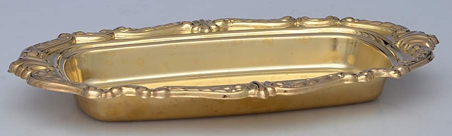 Gold Baroque (Gold Electroplate, Hollowware) 1/4 Lb Butter W/No Lid by Sheridan Silver Co-1