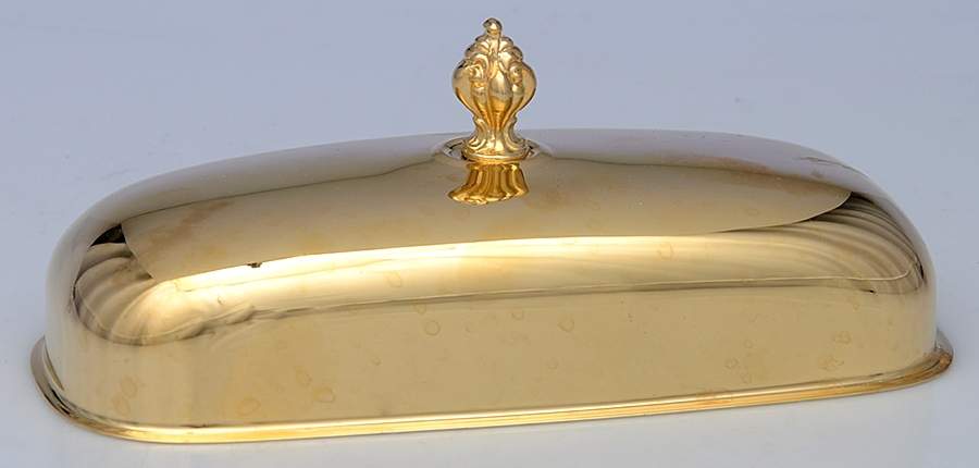 Gold Baroque (Gold Electroplate, Hollowware) 1/4 Lb Butter Lid by Sheridan Silver Co-1
