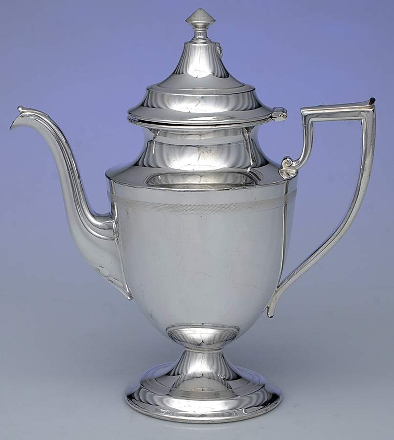 881 (Silverplate, Hollowware) Silverplate Coffee Pot by Sheffield Silver Co (USA)-1
