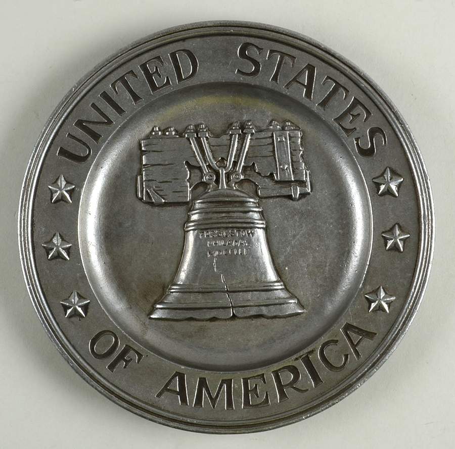 Pewter Hollowware Wall Plate by Sexton-1