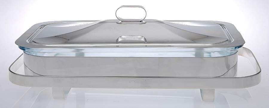 Orbit (Silverplate, Hollowware) 3 Qt Rectangular Covered Casserole w/Liner by St. James-1