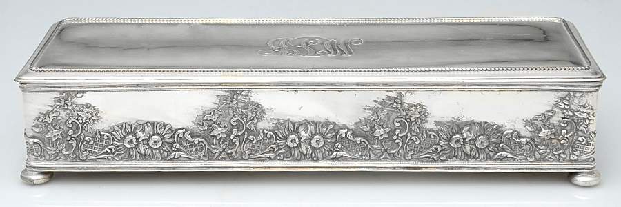 1767 (Silverplate, Hollowware) Jewelry Box with Hinged Lid by Sheffield Silver Co (USA)-1