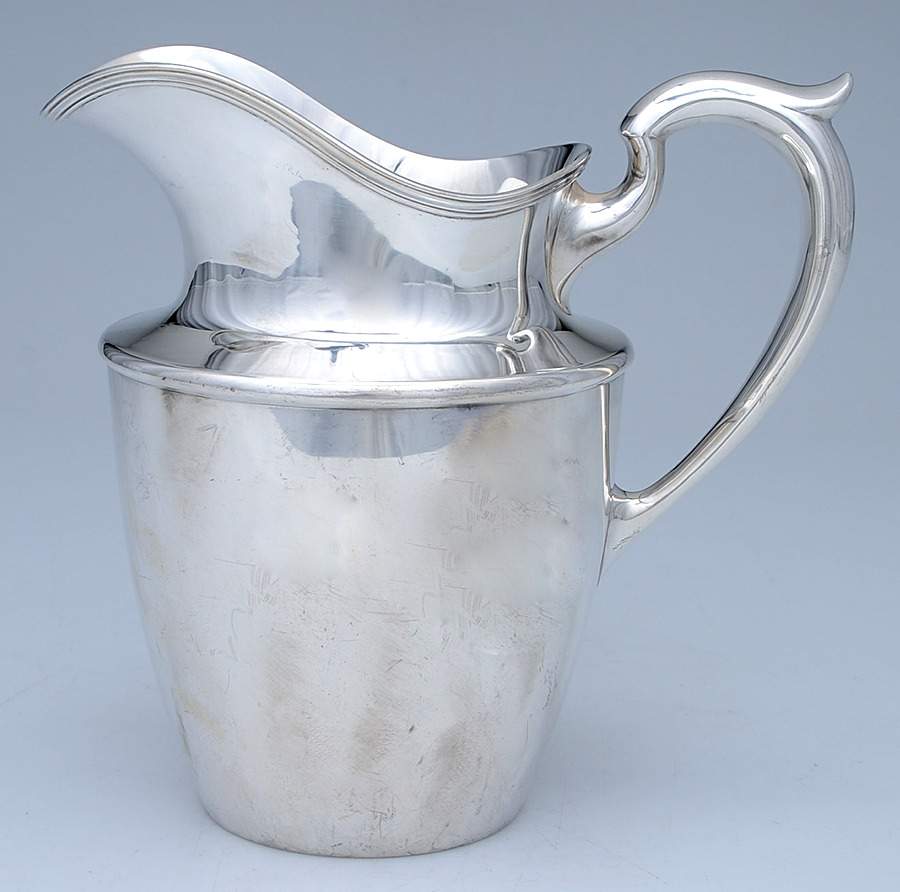 1392 (Sterling, Hollowware) Sterling Water Pitcher by Schofield-1