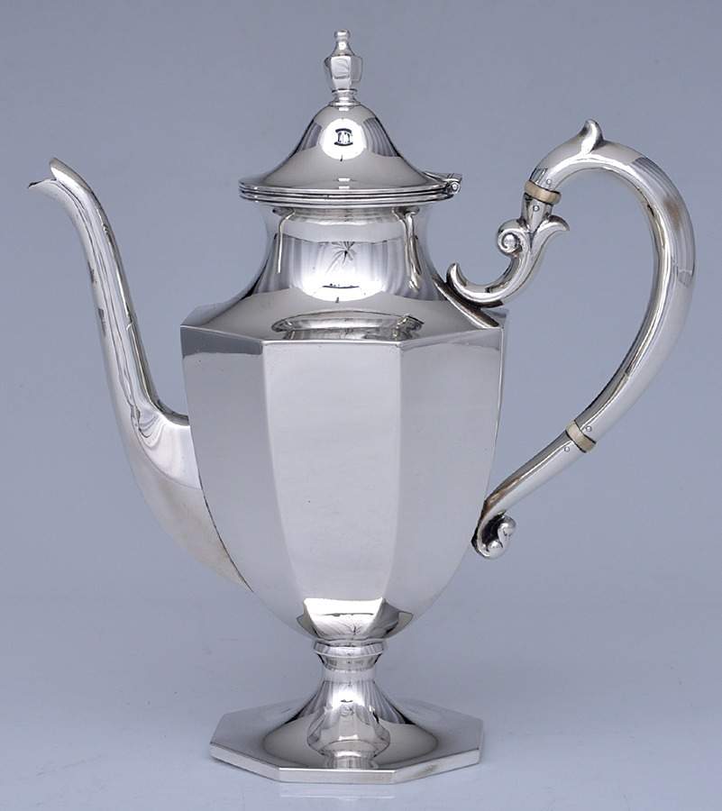 SHR26 (Sterling, Hollowware) Coffee Pot by Shreve Silver-1