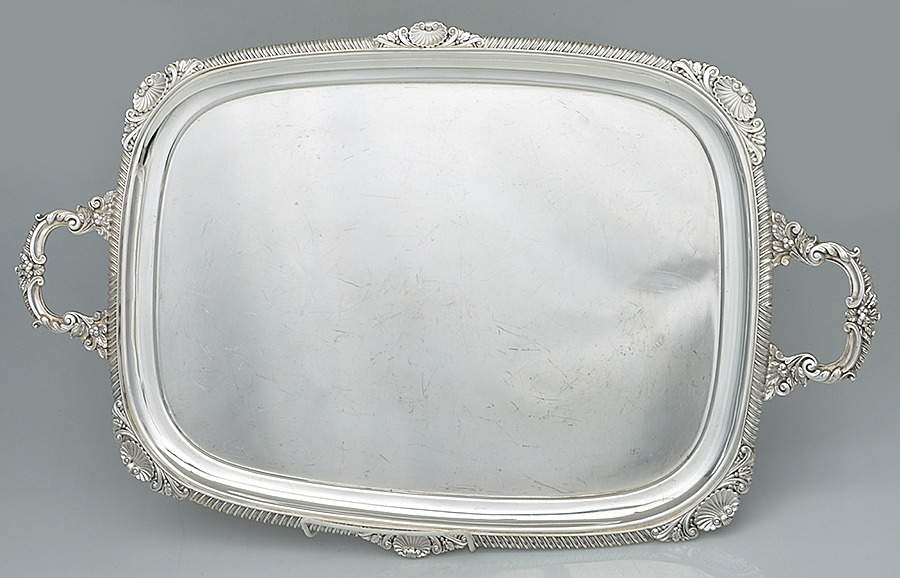 Dearden (Silverplate, Hollowware) Large Silverplate Waiter Tray by Sheffield Silver Co (England)-1