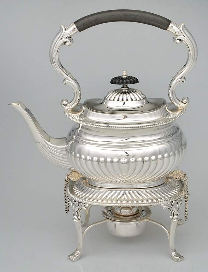 Dearden (Silverplate, Hollowware) Kettle, Stand & Burner by Sheffield Silver Co (England)-1
