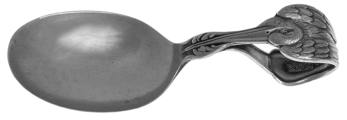 SBS43 (Sterling) Curved Handle Baby Spoon by Saart Brothers-1