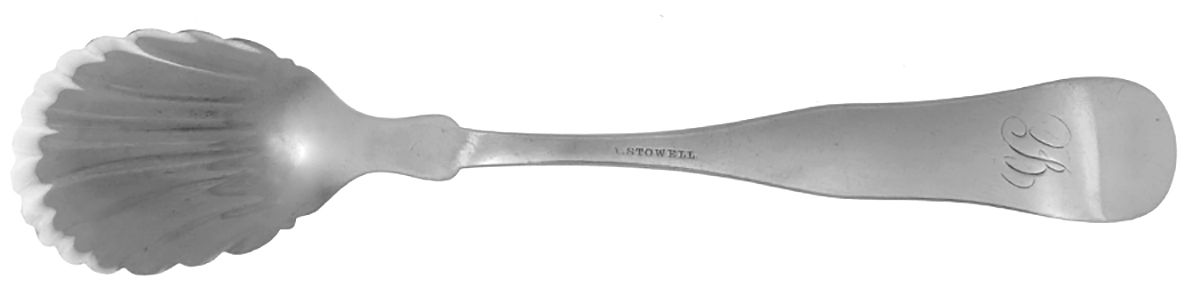 Coin Silver Flatware Preserve Spoon by Stowell & Co-2
