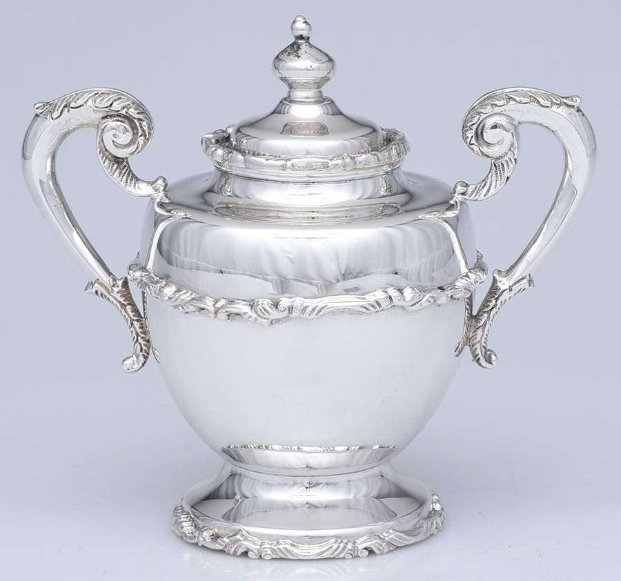 SBN12 (Sterling, Hollowware) Sugar Bowl & Lid by Sanborns (Mexico)-1