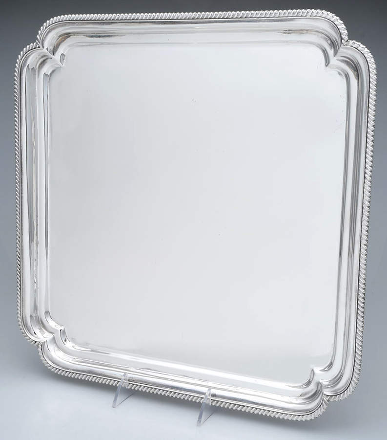 Sterling Hollowware 14" Square Tray by A. Schmidt & Son (Silver)-1