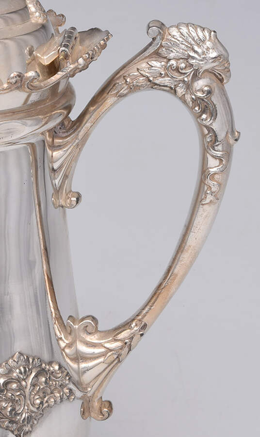 3255 (Silverplate, Hollowware) Ice Pitcher/Porcelain Liner by Simpson Hall & Miller-3