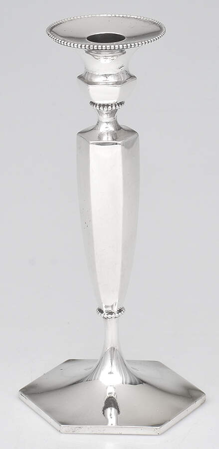 4520 (Sterling, Hollowware) 9" Weighted Candlestick by Shreve Crump & Low-1