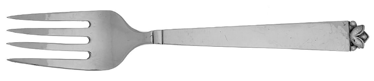 Oak Leaf (Sterling, 1939, No Signature Marks) Individual Salad Fork by Old Newbury-1