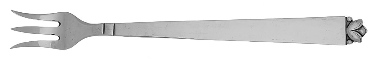 Oak Leaf (Sterling, 1939, No Signature Marks) Cocktail/Seafood Fork by Old Newbury-1