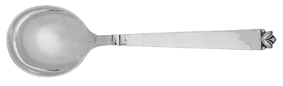Oak Leaf (Sterling, 1939, No Signature Marks) Round Bowl Soup Spoon (Bouillon) by Old Newbury-1