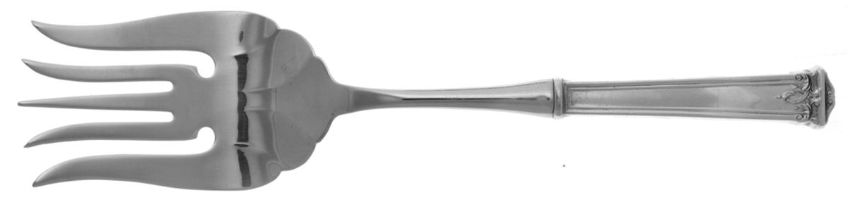 Trianon (Sterling) Large Stainless-Tine Cold Meat Serving Fork by Tuttle-1