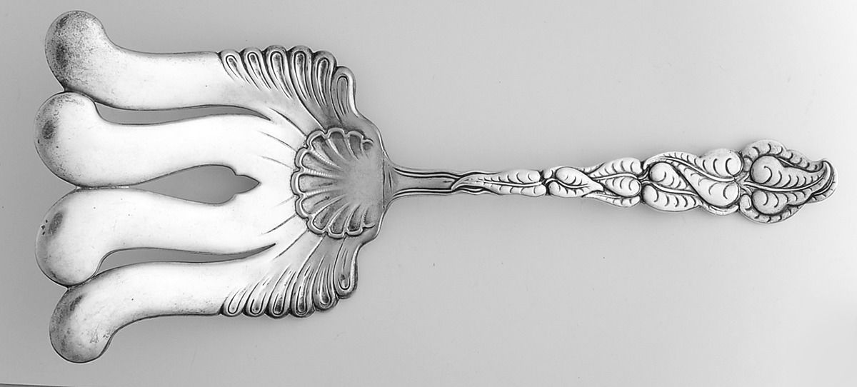 Atlantis-Ailanthus (Sterling, 1899) Large Solid Asparagus Serving Fork by Tiffany & CO SILVER-1