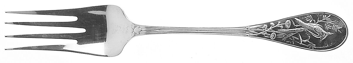 Audubon (Sterling, 1956) Large Solid Cold Meat Serving Fork by Tiffany & CO SILVER-1