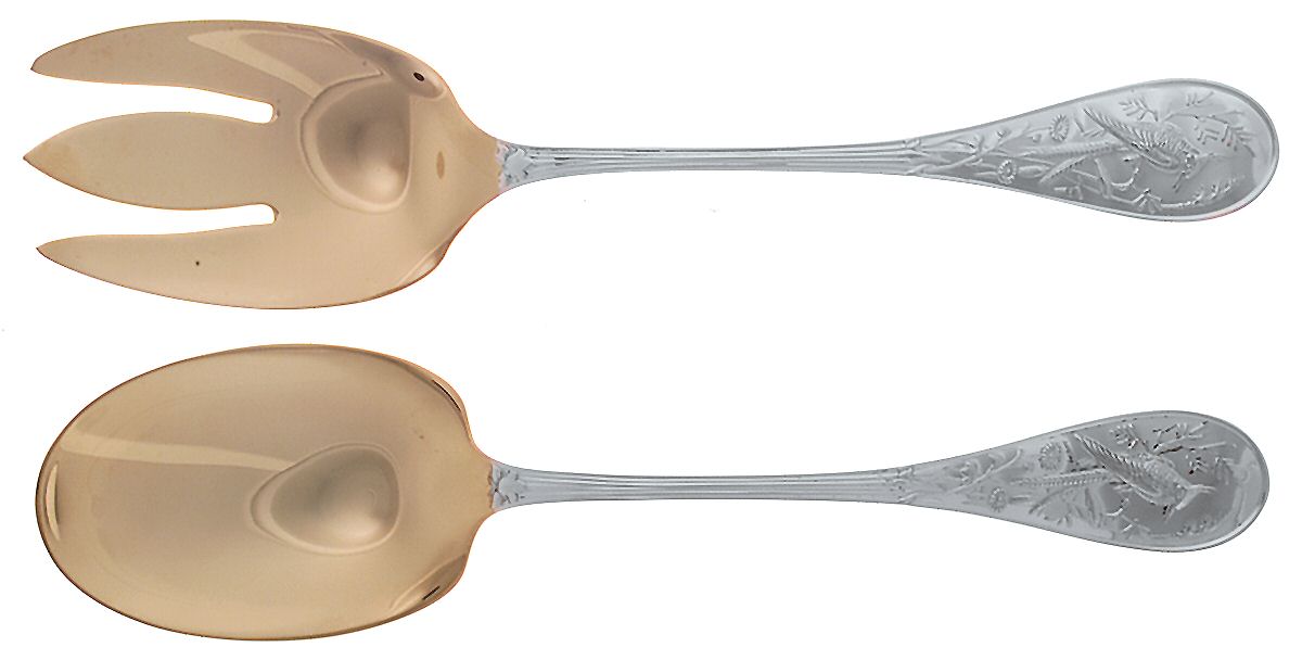 Audubon (Sterling, 1956) (2 Pc) Solid Salad Set by Tiffany & CO SILVER-1