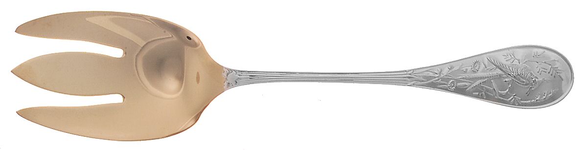 Audubon (Sterling, 1956) Solid Salad Serving Fork by Tiffany & CO SILVER-1