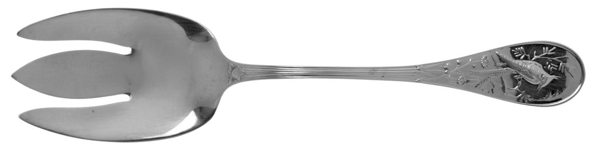 Audubon (Sterling, 1956) Solid Salad Serving Fork by Tiffany & CO SILVER-1