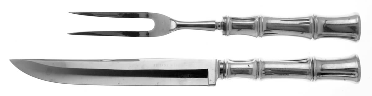 Bamboo (Sterling, 1961) Small Stainless Blade 2-Piece Steak Carving Set by Tiffany & CO SILVER-1