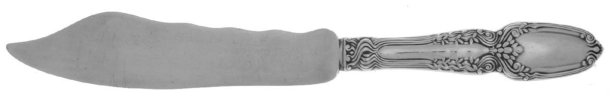 Broom Corn (Sterling, 1890, M-T-C) Old Style Indiv  Hollw Fish Knife Wsterling Blade by Tiffany & CO SILVER-1